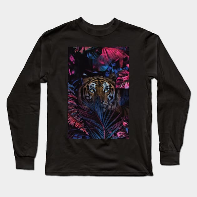 Tiger In Jungle Long Sleeve T-Shirt by Alexander S.